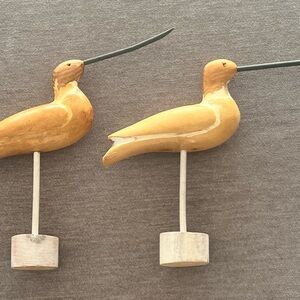 Beach, Summer  themed, 2 Wooden, Shore Piper birds Figurines